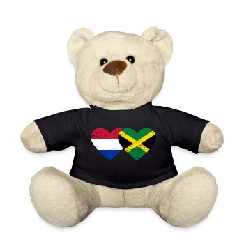 Hollande Jamaïque drapeau coeur utilisé - Nounours - noir - Devant