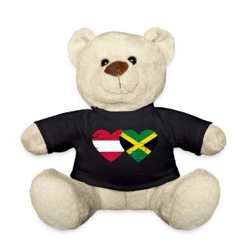 Autriche Jamaïque Drapeau Coeur utilisé - Nounours - noir - Devant