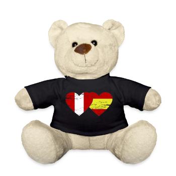 Peru Spanien Flagge Herz used - Teddy - Schwarz - Vorne