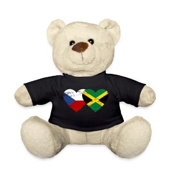 République tchèque Jamaïque Drapeau Coeur utilisé - Nounours - noir - Devant