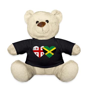 Géorgie Jamaïque drapeau coeur utilisé - Nounours - noir - Devant