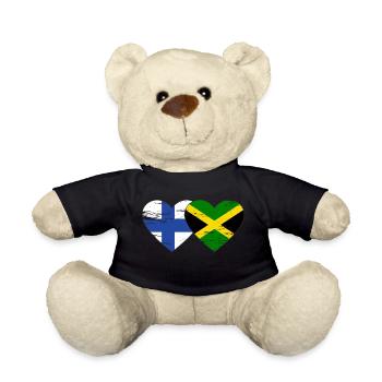 Finlande Jamaïque Drapeau Coeur utilisé - Nounours - noir - Devant