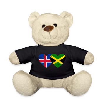 Islande Jamaïque drapeau coeur utilisé - Nounours - noir - Devant