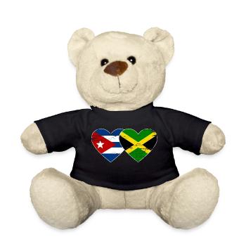 Cuba Jamaïque Drapeau Coeur Utilisé - Nounours - noir - Devant