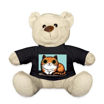 Chat mignon avec de grands yeux - Nounours - noir - Devant