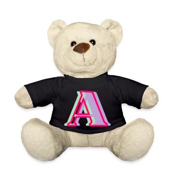 Lettre a multicolore - idée cadeau original - Nounours - noir - Devant