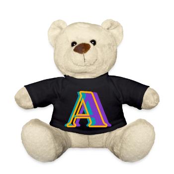 Lettre a multicolore - idée cadeau original - Nounours - noir - Devant