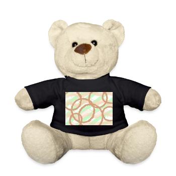 Brown Circles Background - Teddy Bear - black - Front