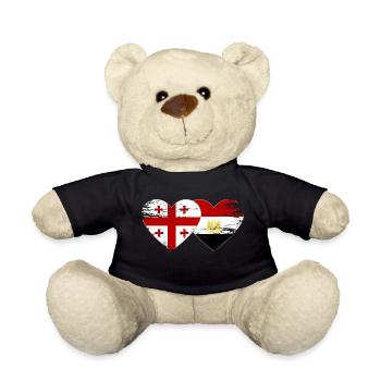 Georgia Egypt Flag Hands Heart Shape Used - Teddy Bear - black - Front
