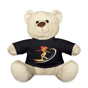 Vintage Surfer - Teddy Bear - black - Front