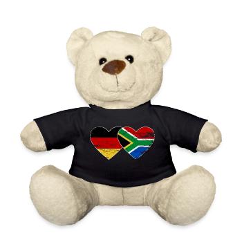 Allemagne Afrique du Sud Drapeau Mains Coeur Forme Utilisé - Nounours - noir - Devant