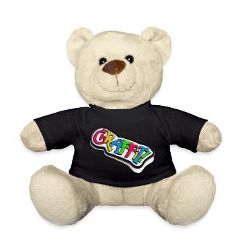 Graffiti lettrage effet 3d - Nounours - noir - Devant