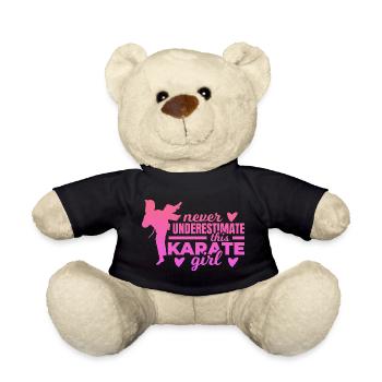 Never underestimate a karate girl - Teddy Bear - black - Front