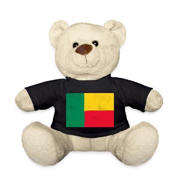 Flag of Benin - Teddy Bear - black - Front