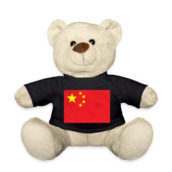 Flagge von China - Teddy - Schwarz - Vorne