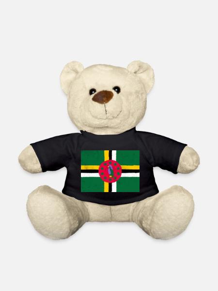 Flag of Dominica – Green Island - Teddy Bear - black