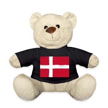 Flag of Denmark – national colours of Denmark - Teddy Bear - black - Front