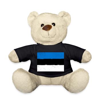 Drapeau de l’Estonie – Minimalisme nordique - Nounours - noir - Devant