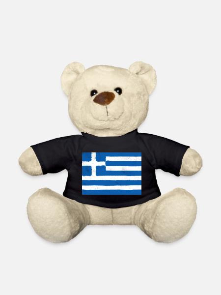 Flag of Greece – Blue Identity - Teddy Bear - black