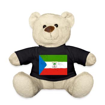 Flag of Equatorial Guinea – Tropical Identity - Teddy Bear - black - Front