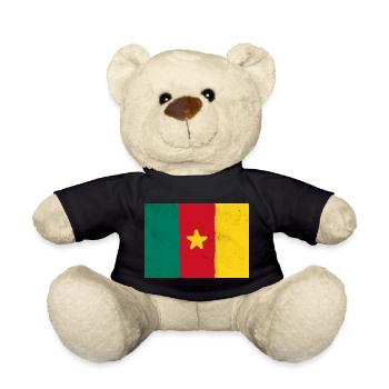 Flag of Cameroon - Teddy Bear - black - Front