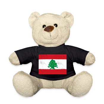 Flagge des Libanon - Teddy - Schwarz - Vorne
