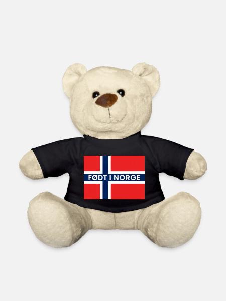 Drapeau norvégien – Né en Norvège - Nounours - noir