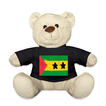 Flag of São Tomé and Príncipe - Teddy Bear - black - Front