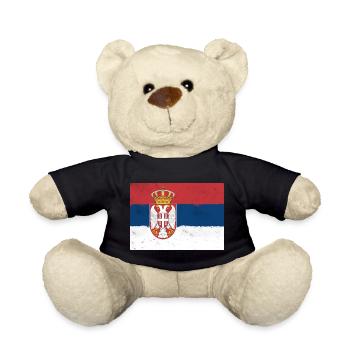 Drapeau de la Serbie - Nounours - noir - Devant