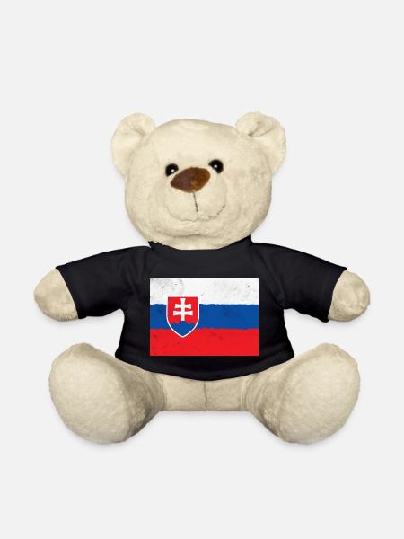 Flag of Slovakia - Teddy Bear - black