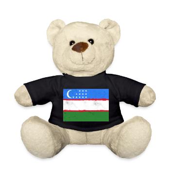 Flagge von Usbekistan - Teddy - Schwarz - Vorne