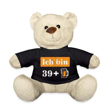 Ich bin 39 plus Bier 40. Geburtstag - Teddy - Schwarz - Vorne