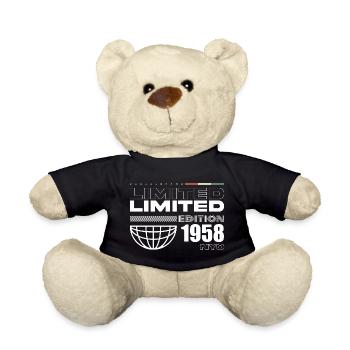 Geboren im 1958 Geburtstag 1958 - 67 Jahre Retro - Teddy - Schwarz - Vorne