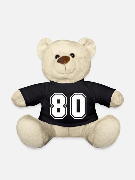 Hockey Numbers Design Black White 80 - Teddy Bear - black