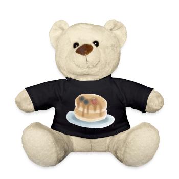 Süße Beeren Pfannkuchen Illustration - Teddy - Schwarz - Vorne