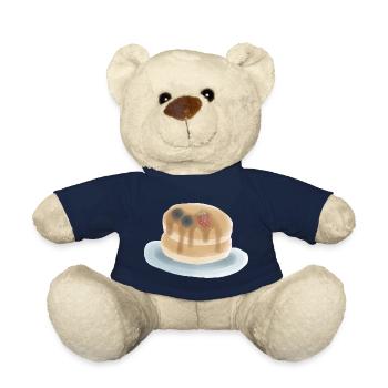 Sweet Berry Pancakes Illustration - Teddy Bear - french navy - Front