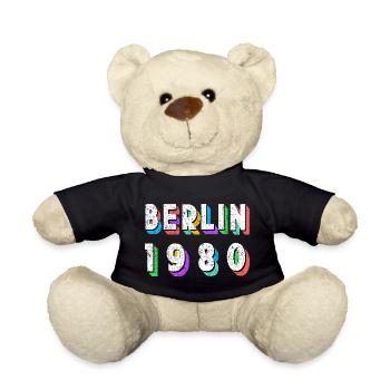 Berlin 1980 Retro Neon - Teddy - Schwarz - Vorne