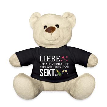 Liebe ist ausverkauft wir hätten noch Sekt da - Teddy - Schwarz - Vorne
