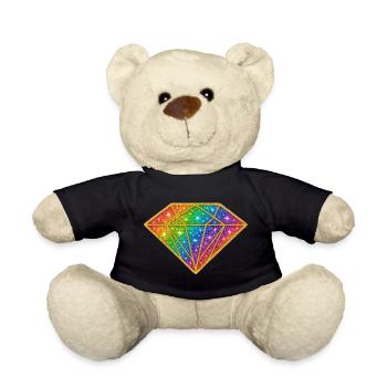 Rainbow Diamond Glitter - Teddy Bear - black - Front