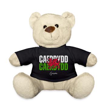 Cardiff, Wales, walisischer Stolz - Teddy - Schwarz - Vorne