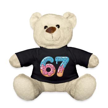 Donut numbers 6 and 7 - Teddy Bear - black - Front