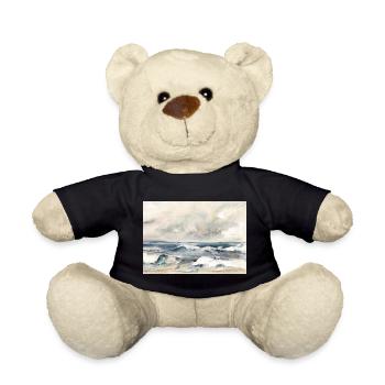 Wave dance at the edge of the sea - Teddy Bear - black - Front