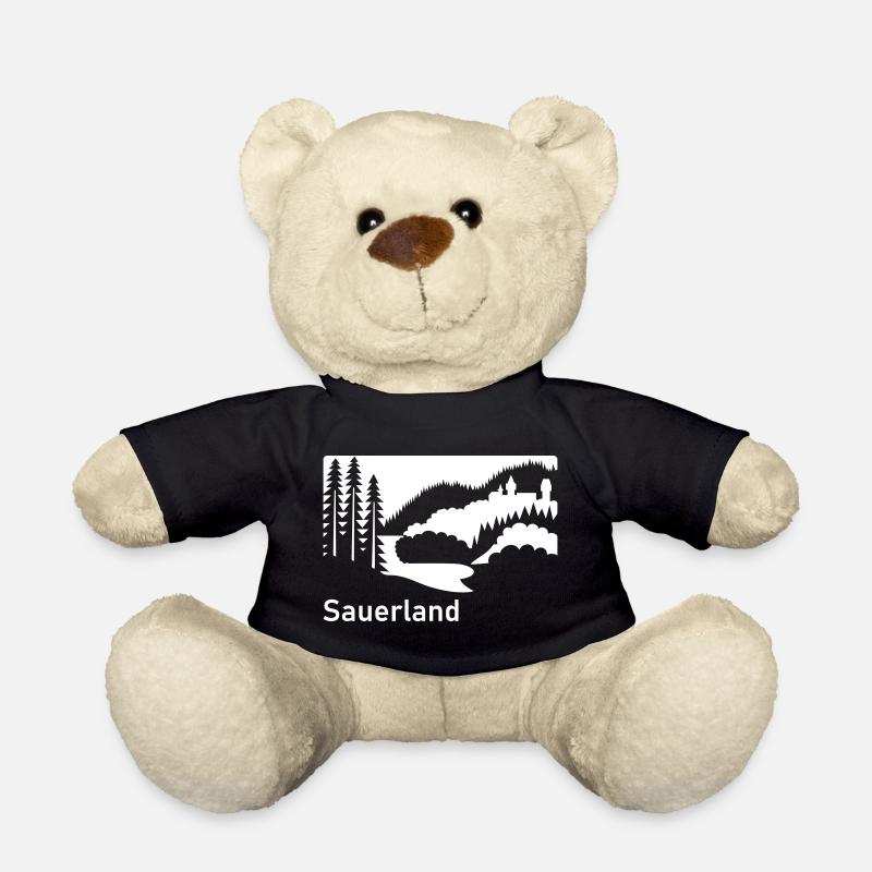 Sauerland Silhouette Landschaft Autobahnschild - Teddy - Schwarz