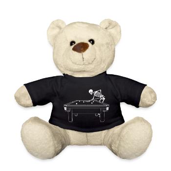 Skeleton spielt Snooker - Teddy - Schwarz - Vorne
