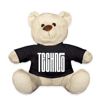 Techno Bold Retro Typography - Teddy Bear - black - Front