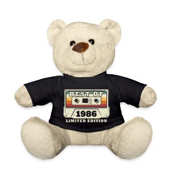 Millésime 1986 Vintage Born Rétro Anniversaire - Nounours - noir - Devant