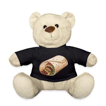 Burrito Wrap Illustration - Teddy Bear - black - Front