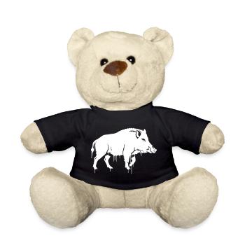 Wildschwein Graffiti Streetwear Vektor - Teddy - Schwarz - Vorne