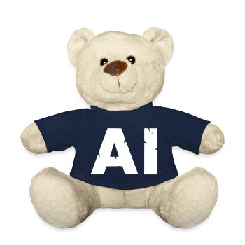 AI Artificial Intelligence Text Grunge Vektor - Teddy - French Navy - Vorne