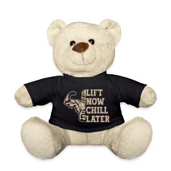 Bodybuilder en powerlifting Lift maintenant Chill Plus tard Salle de sport - Nounours - noir - Devant